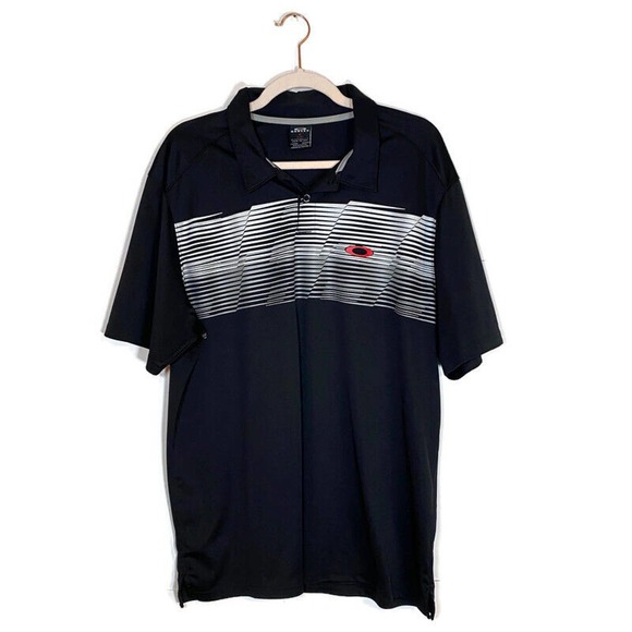 Oakley Stripe Ellipse Mens Black Golf Polo Shirt main image 0